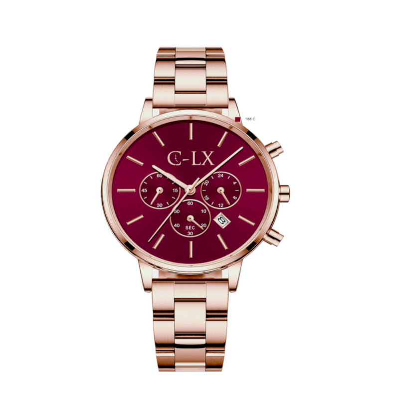 Crimson / Rose Gold Stainless Steel