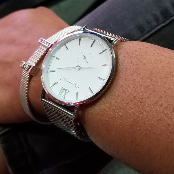 Franklin White / Silver Mesh