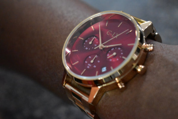Crimson / Rose Gold Stainless Steel