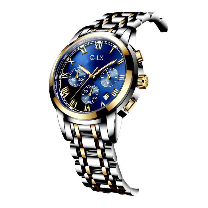 Neptune Blue / Silver Stainless Steel